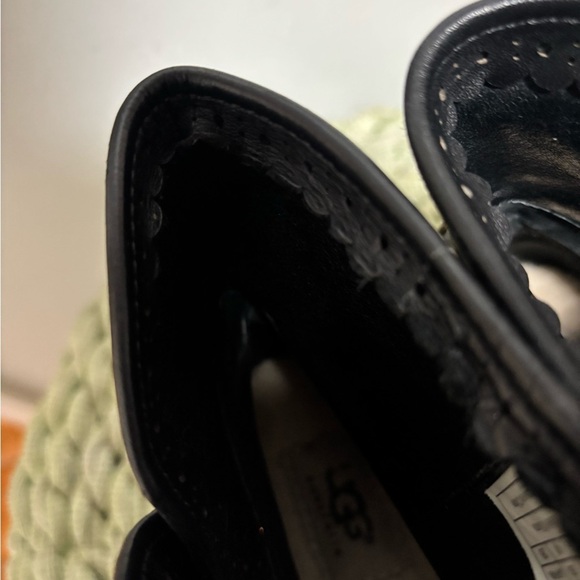 UGG Darling Black Suede Bronze Stud Harness Slip On Ankle Boots - Picture 9 of 10